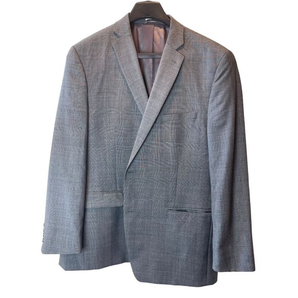 Joseph Abboud Mens Suit Blazer Coat 100% Wool Front Two Button Gray Size 46R - Picture 1 of 7